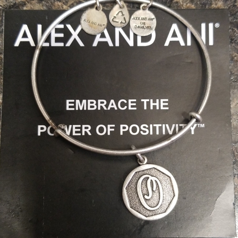 Alex and Ani Initial O. Silver